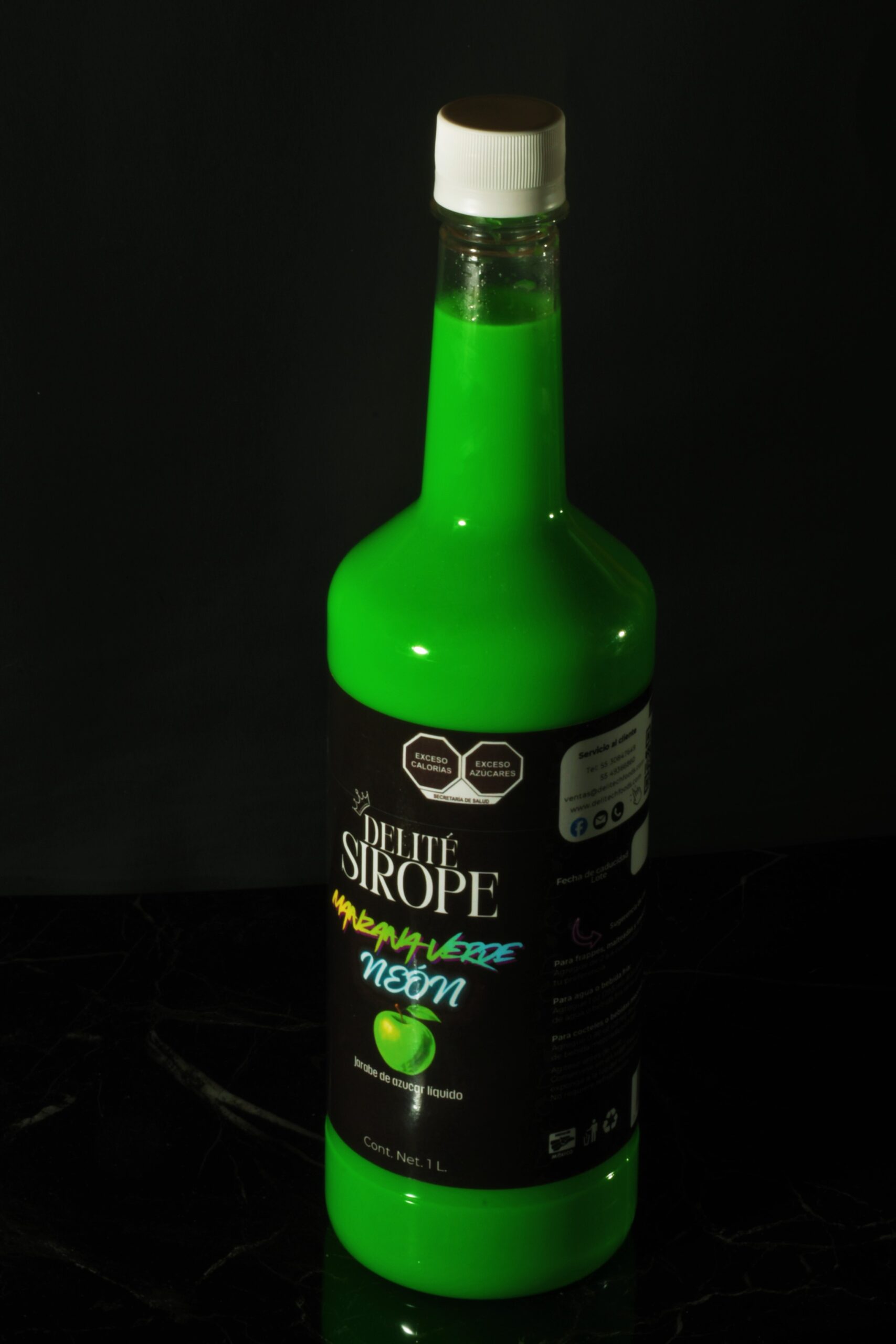 Sirope manzana verde con brillo UV (neón)