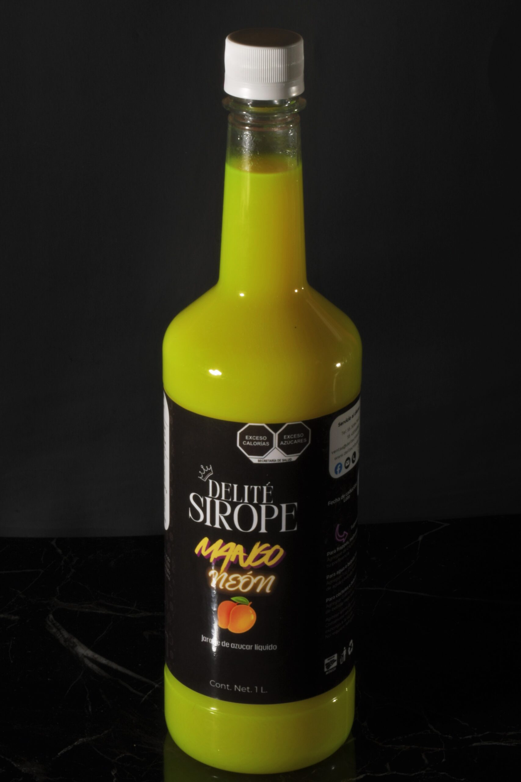 Sirope mango con brillo UV (neón)